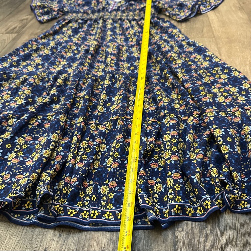 Max Studio Maxi Floral Beach Cottage Boho Dress Blue Multicolor Sz 3X $188 - Picture 5 of 10